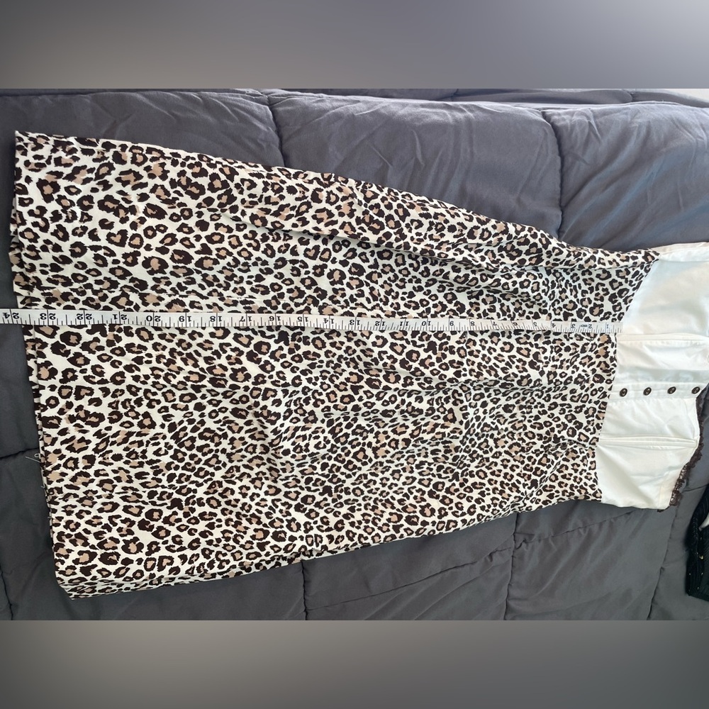 Selé Leopard Print Strapless Midi Dress with White Bodice - Picture 8 of 9